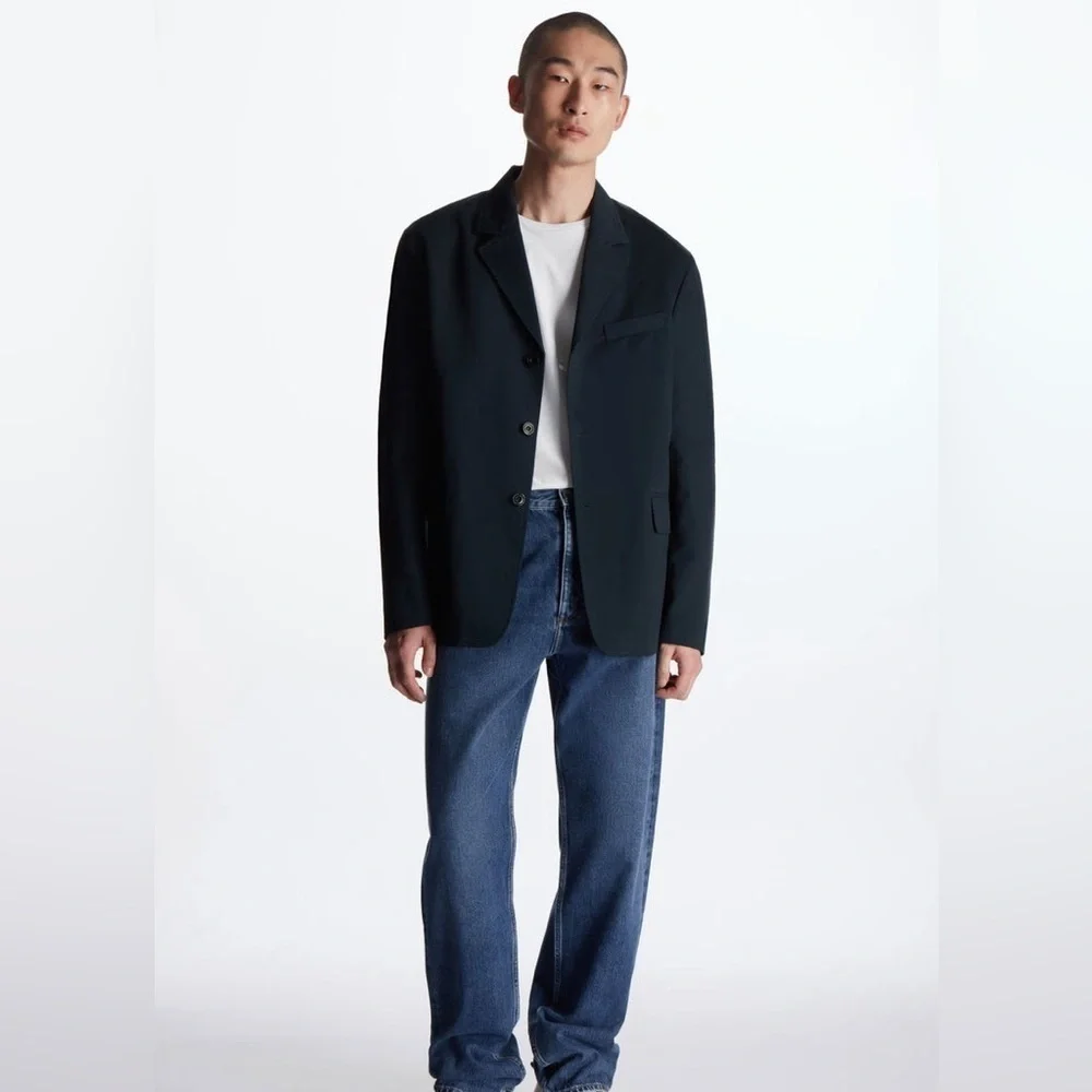 Cos Men’s Relaxed Fit Linen Blend Single Breasted Classic Blazer